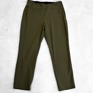 Nine West Womens Skinny Ankle Length Slacks Pants Elastic Army Green Size 12